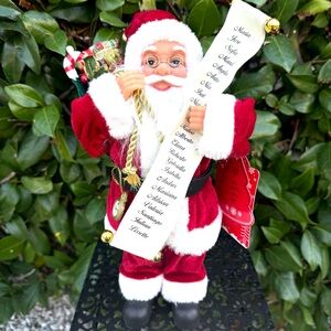 Christmas Santa Hispanic Name List Figurine 12”